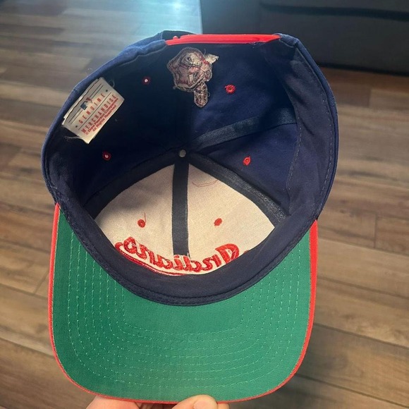 Vintage Cleveland Guardians Drew Pearson Blue and Red Snapback hat OSFM - Picture 7 of 7